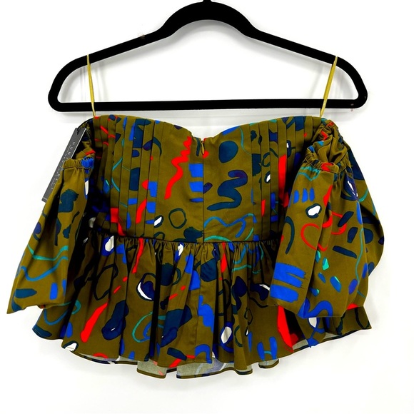 NWT Anthropologie Hunter Bell Rhea Tank Top Blouse Off Shoulder Ribbon Size 0 2 - Picture 6 of 16